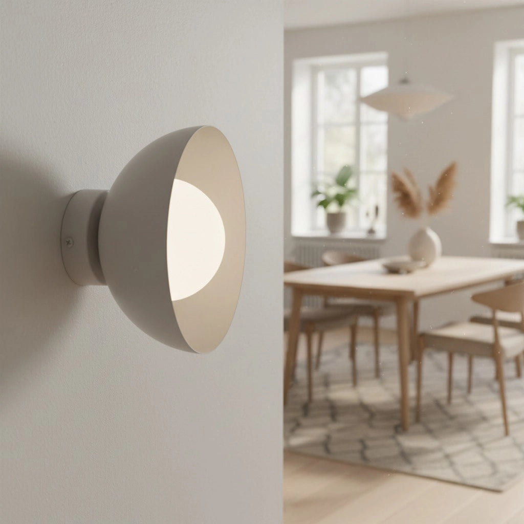 Lampada a parete BIBI in acciaio grigio opaco