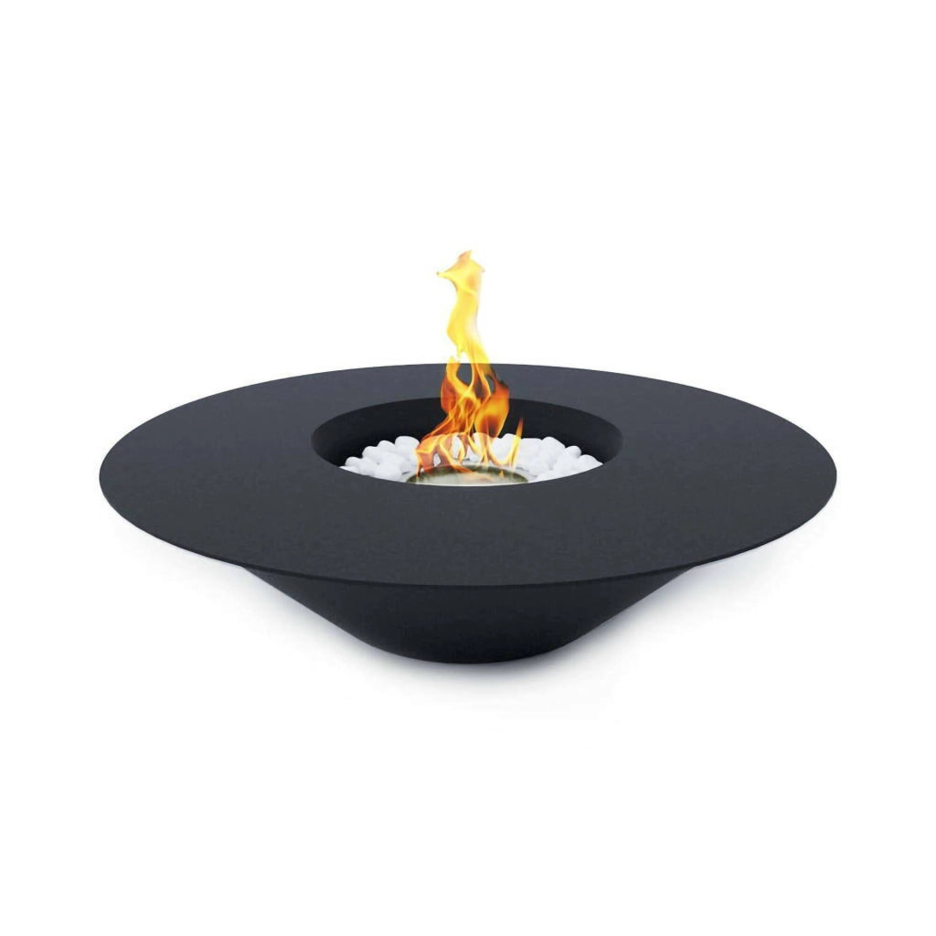 Camino a bioetanolo Arnesano, Caminetto ecologico, Focolare senza fumo, Riscaldatore ad etanolo, Made in Italy, 60x60 h15 cm, Nero