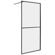 Schermo doccia nero in vetro temperato telaio in alluminio 90 x 195 cm Walk In Wet Room Bagno Doccia