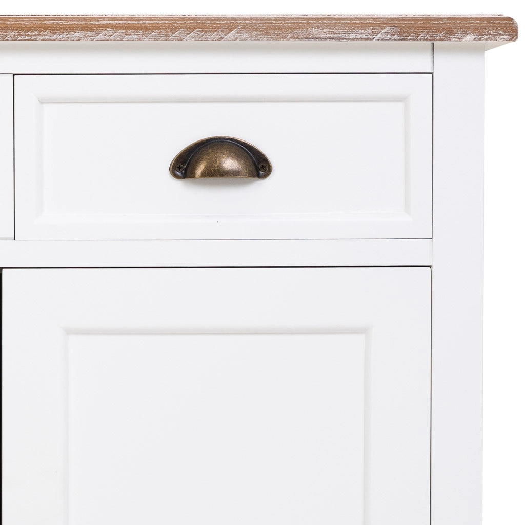 Mobile da ingresso in legno bianco 2 cassetti e 2 ante 82x39,5x80h cm
