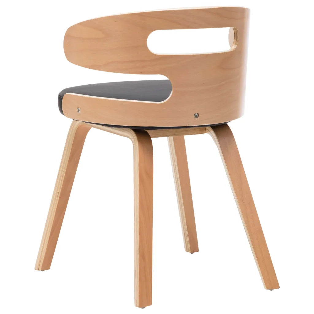 Sedie da Pranzo 2 pz | Sedie da cucina Nere in Legno Curvato e Similpelle