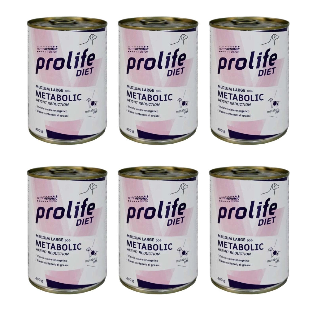 Metabolic 6x400gr prolife dog confezione risparmio cibo in scatola per cani