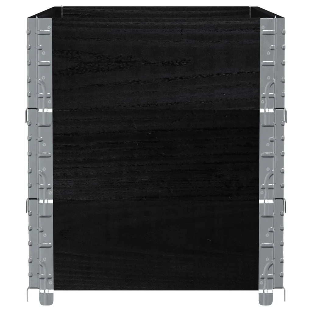 Vassoio per fioriera aiuola rialzata piante fiori terrazza giardino 100 x 50 cm legno massello di pino nero 02_0037288