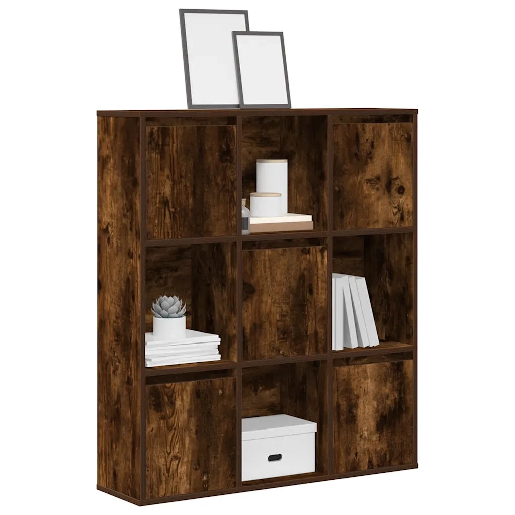 Libreria-Scaffale per Libri-Mobile di Stoccaggio Rovere Fumo 89x24x101,5 cm in Legno Multistrato