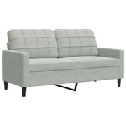 Divano | Divano da soggiorno | Sofa a 2 Posti Grigio Chiaro 140 cm in Velluto