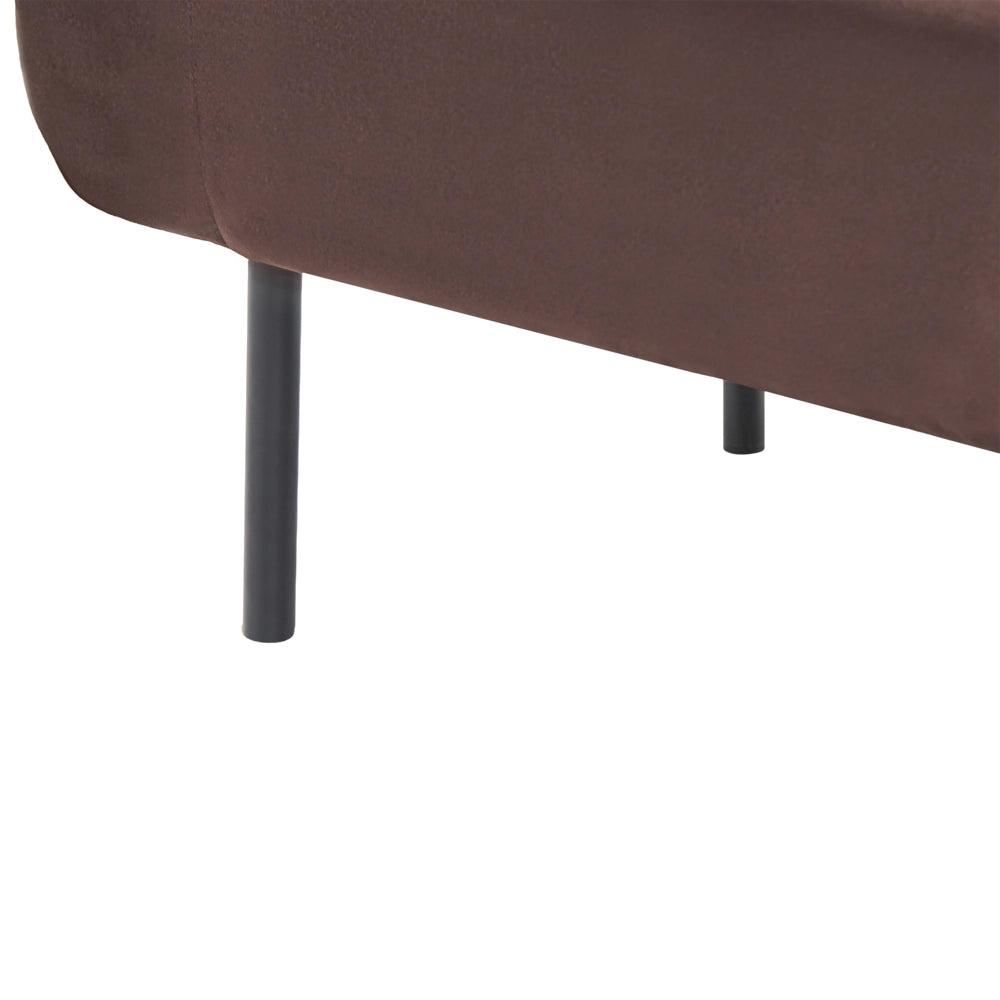 Chaise Lounge marrone scuro Sinistra in tessuto poliestere con cuscini decorativi Gambe in metallo Soggiorno di design moderno