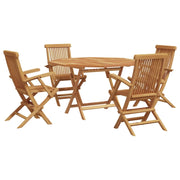 Set da Pranzo per Giardino 5 pcs Marrone Legno di teak solido 3385972