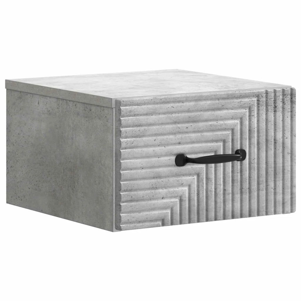 Mobiletto da notte a muro Grigio Cemento 34,5 x 33 x 20 cm 898601