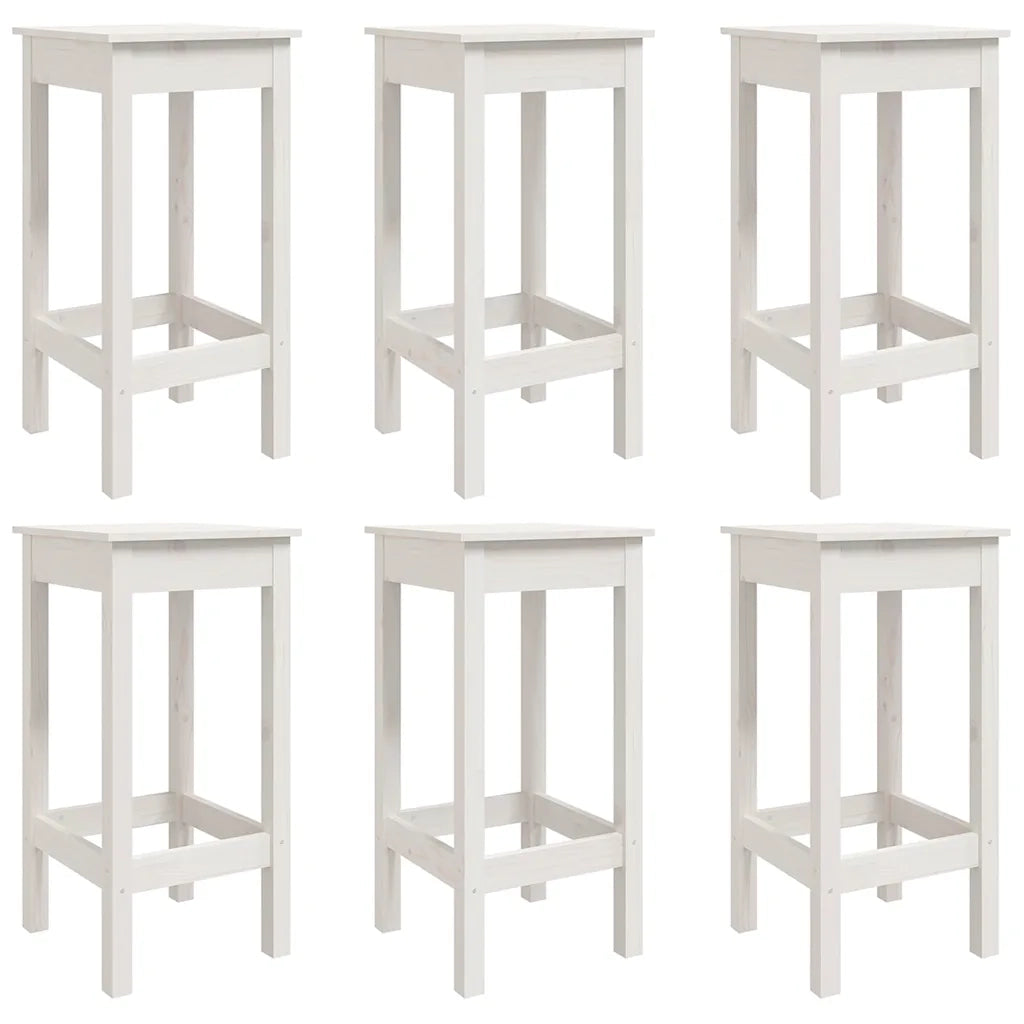 Set Bar da Giardino 7 pz Bianco in Legno Massello di Pino 3154756