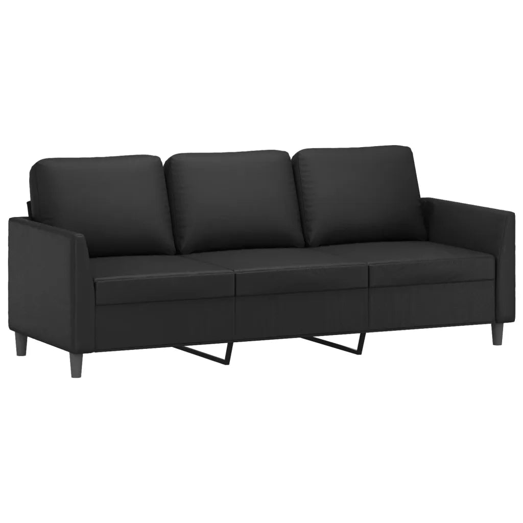 Set di Divani 2 pz con Cuscini Nero in Similpelle 3201760