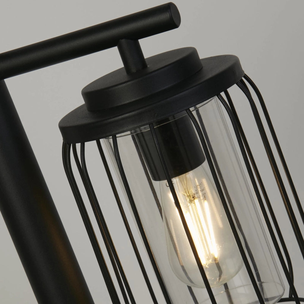 Lampada da palo Reed 1Lt, metallo nero e paralume in PC
