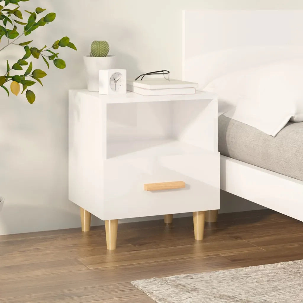 Comodino Bianco Lucido 40x35x47 cm cod mxl 30495