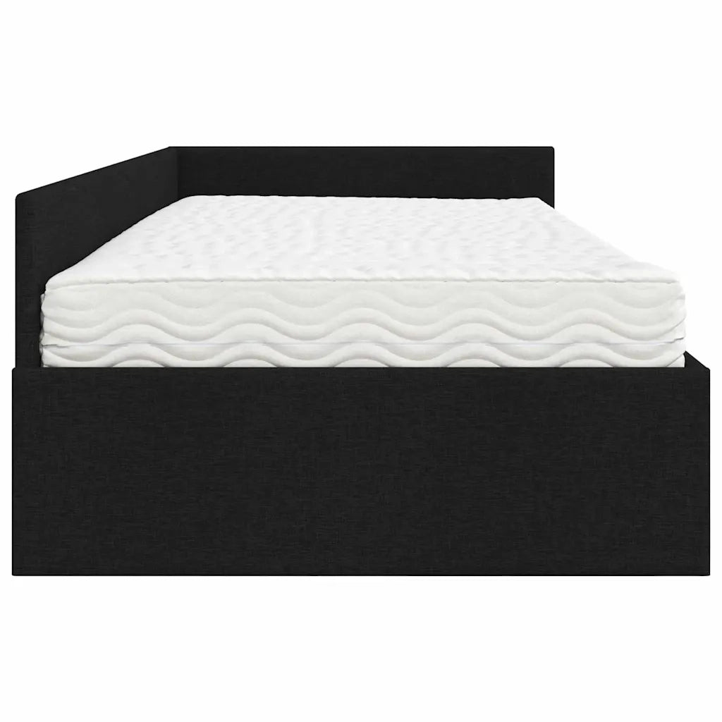 Struttura Letto Angolare con Materasso 2 pz-Giroletto con materasso Verde Tessuto 905114