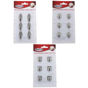 MAURY'S SET 6 GANCI AUTOADESIVI PICCOLI DA 2 CM SILVER IN FORMA ASSORTITA