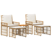 Set di Mobili da Esterno 5 pz | Set Salotto da Giardino Naturale e Bianco Crema
