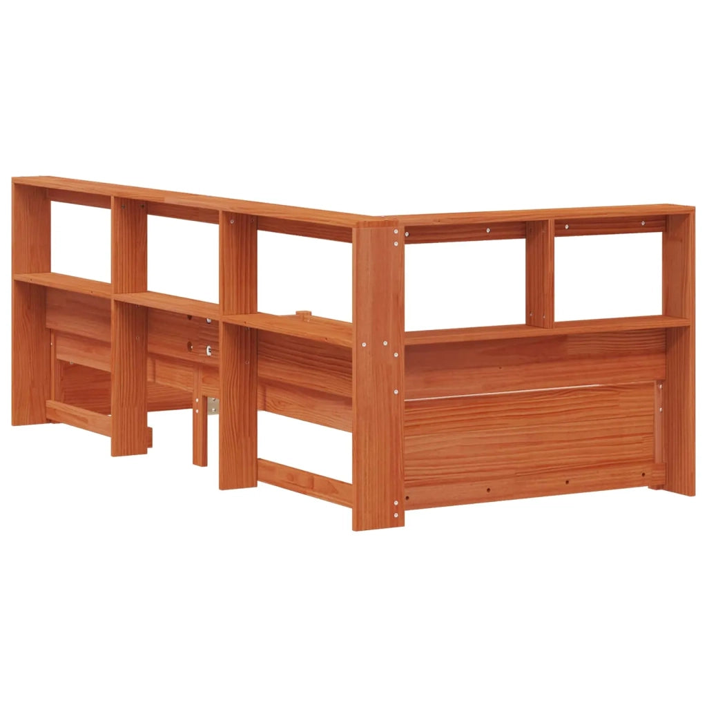 Letto Libreria con testiera Legno di Pino Massello 3423792