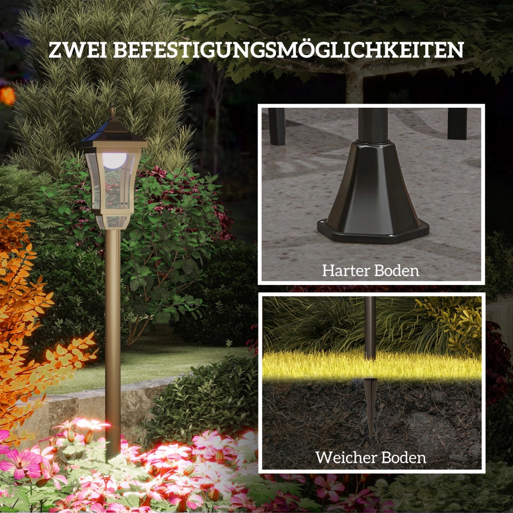 Lampada da Giardino 127 cm con LED Luce Fredda e Sensore di Luce IP44 ¨C zephmum ¨C Bianco