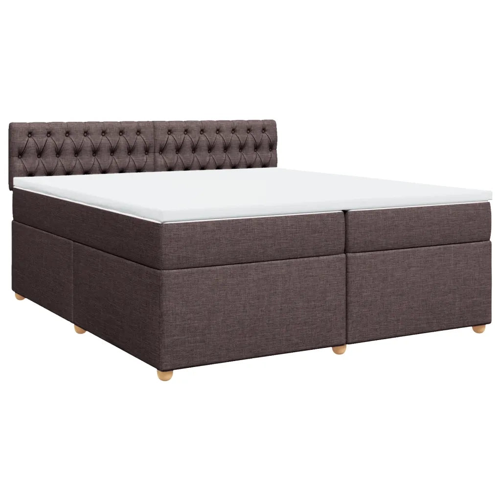 Giroletto a Molle con Materasso Marrone Scuro 200x200cm Tessuto 3286797