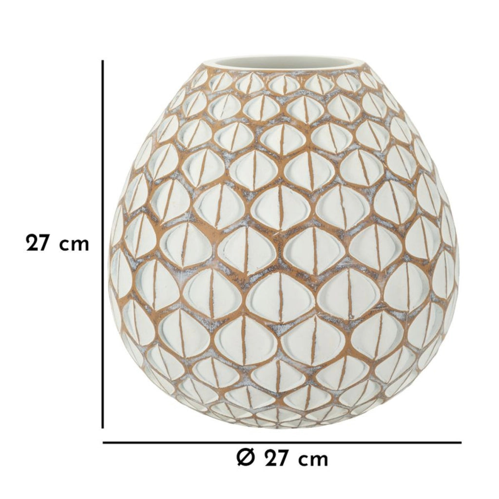 Vaso Decorativo Istanbul, Bianco, Poliresina, 27x27x27 cm