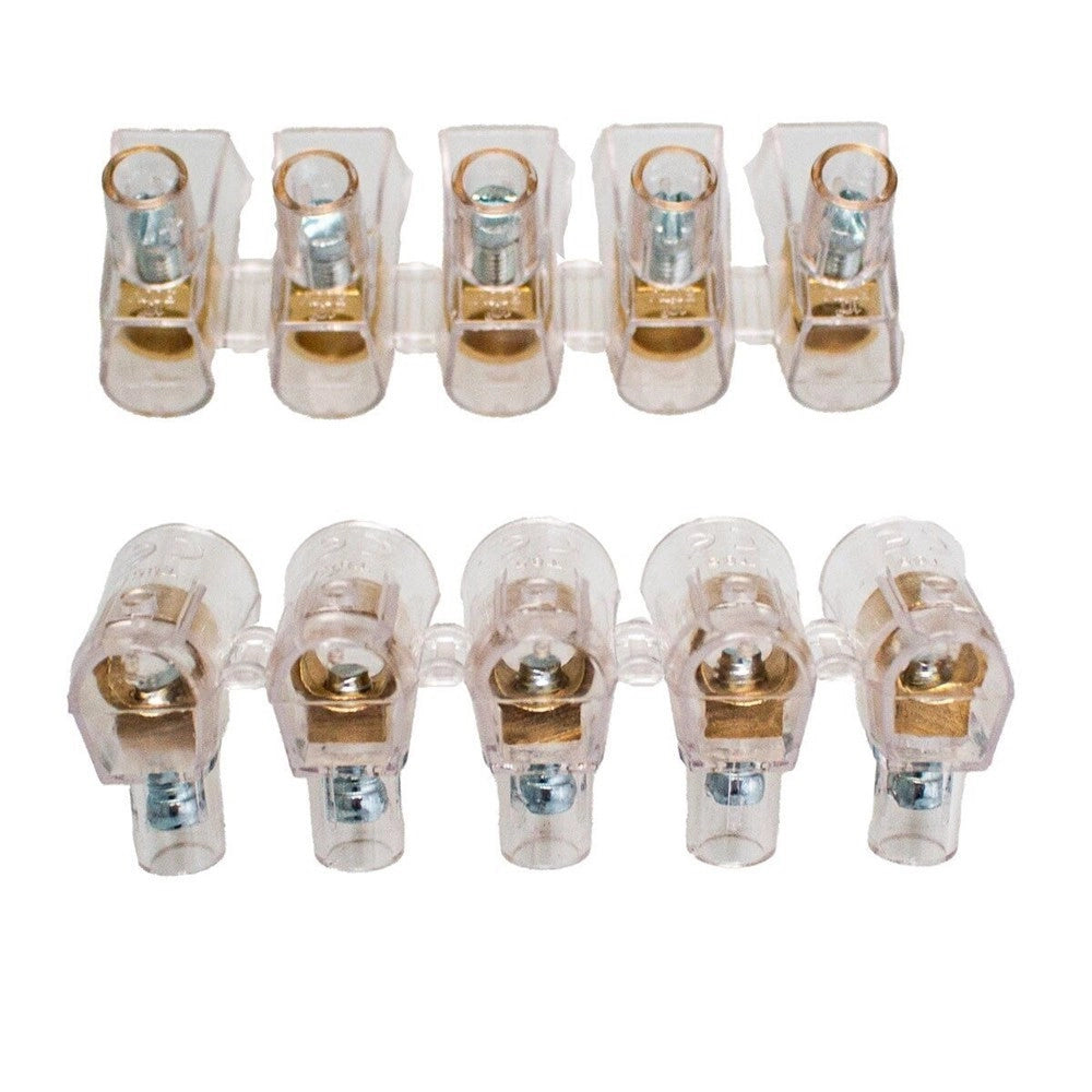 Trade Shop - Morsetti Terminali Unipolari Morsettiera 2 Stecche Da 5pezzi Sezione 10mm² 83319 -
