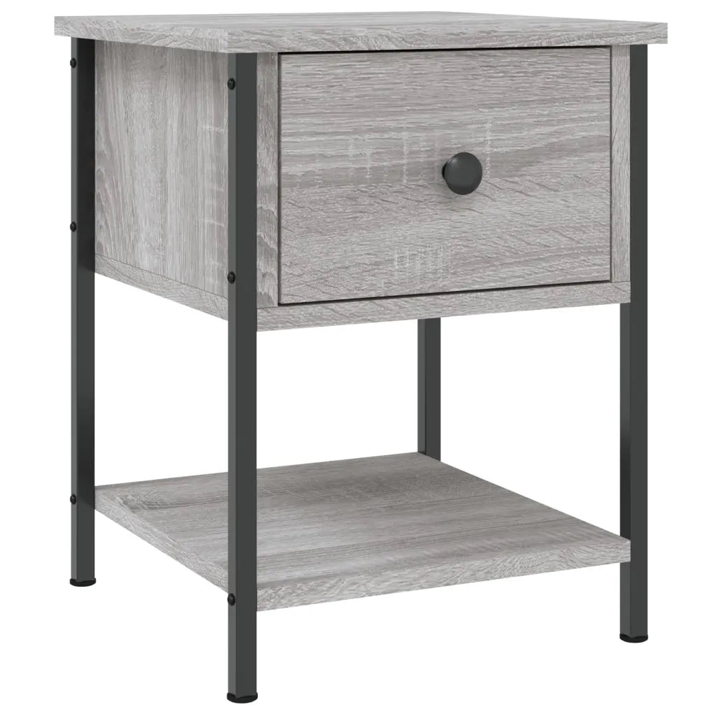 Comodino-Tavolino da notte Grigio Sonoma 34x35,5x45 cm in Legno Multistrato