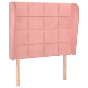 Testiera | Testata ad Orecchio Rosa 93x23x118/128 cm in Velluto