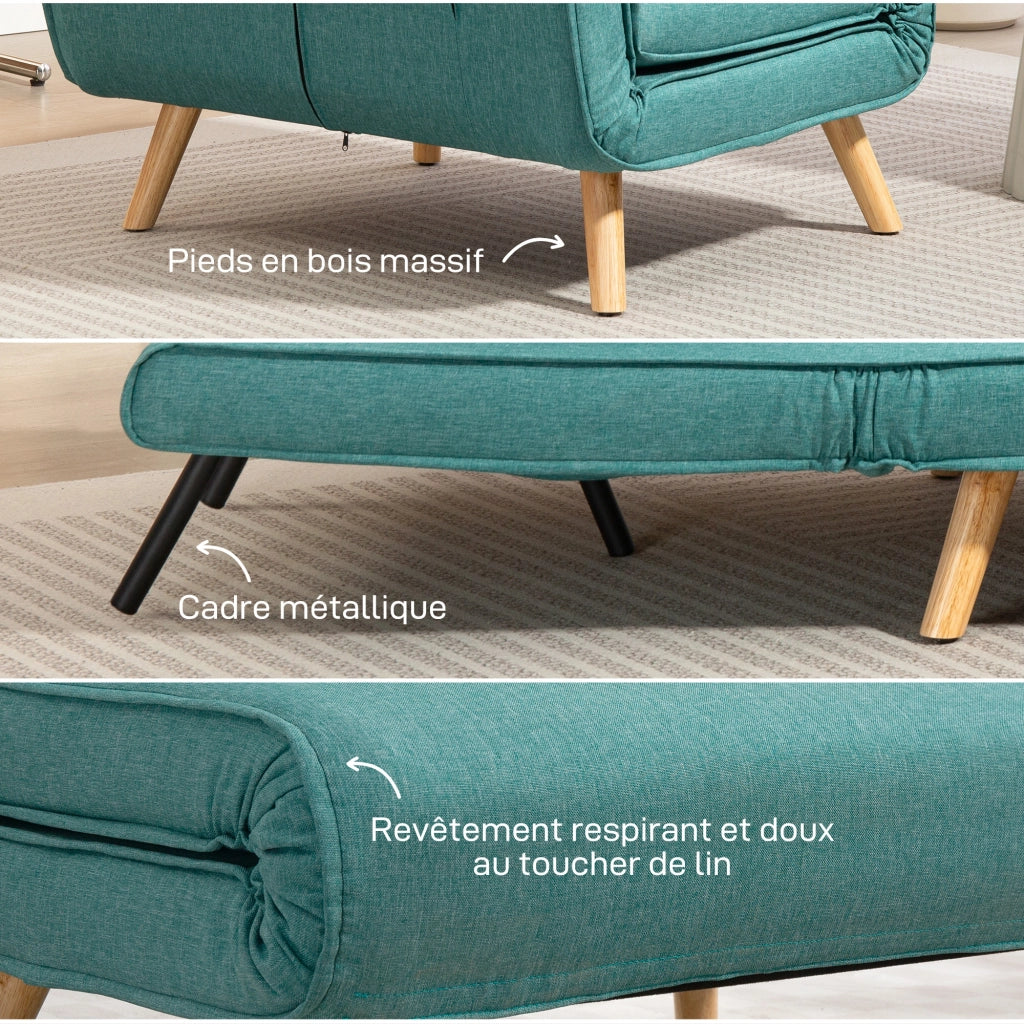 Divano letto a scomparsa 1 posto con cuscino ¨C zephmum ¨C verde