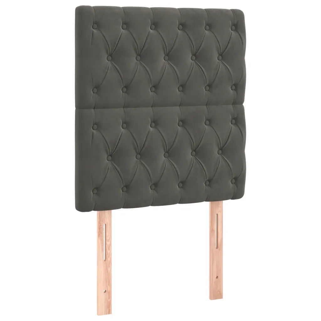 Letto a Molle con Materasso e LED Grigio Scuro 100x200 cm 3136288