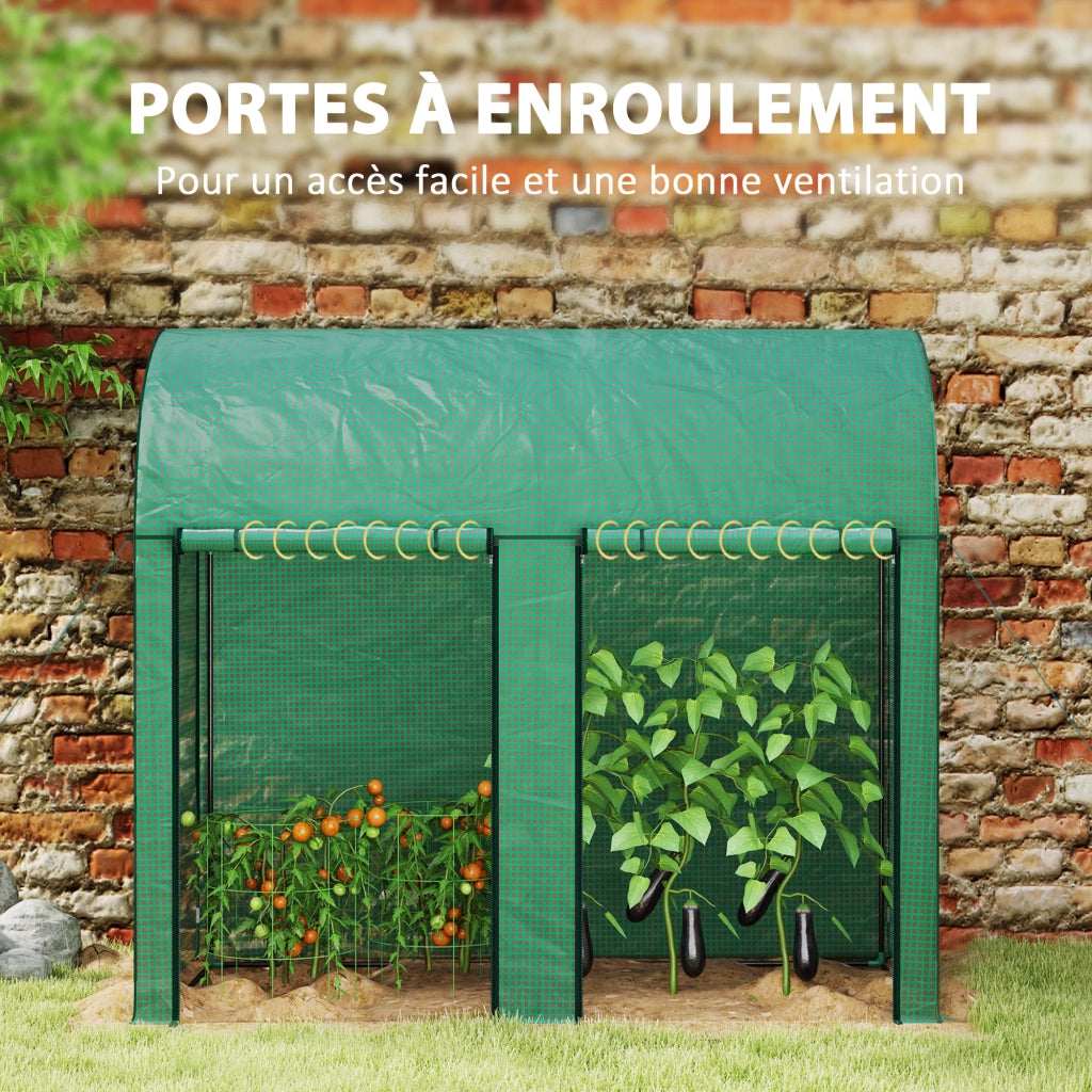 Serra da giardino 2 m2 ¨C zephmum ¨C verde 2x1x1.78 m acier PE alta densit¨¤