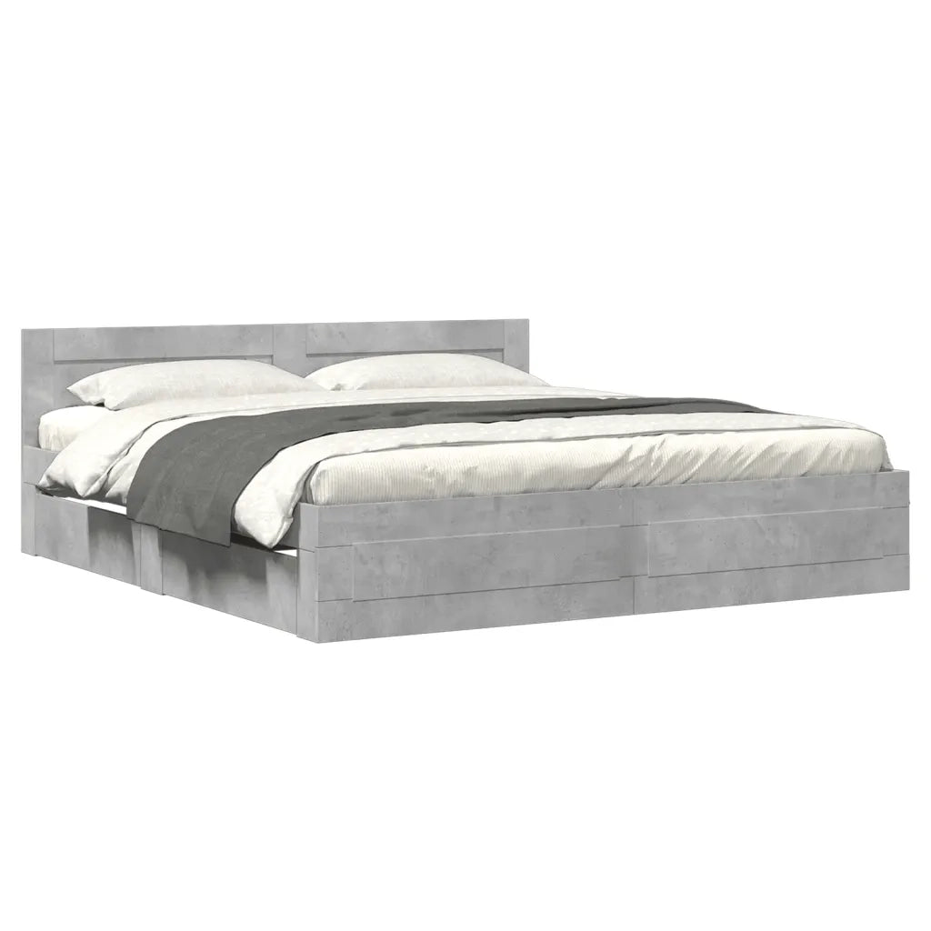 Giroletto Testiera Grigio Cemento 200x200 cm Legno Multistrato