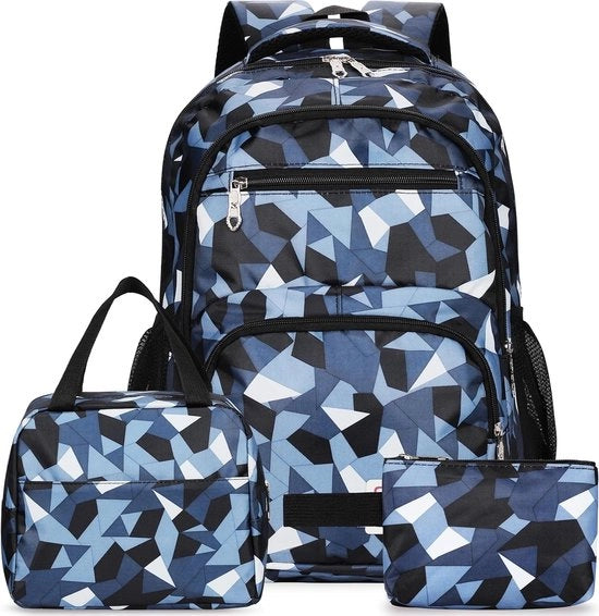 Set di Borsa per Studenti con Borsa per Colazione e Borsa per Soldi, Ideale per la Scuola e i Viaggi