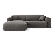 Cosmopolitan Design - Divano angolare sinistro "Nolio" 4 posti in ciniglia grigio 