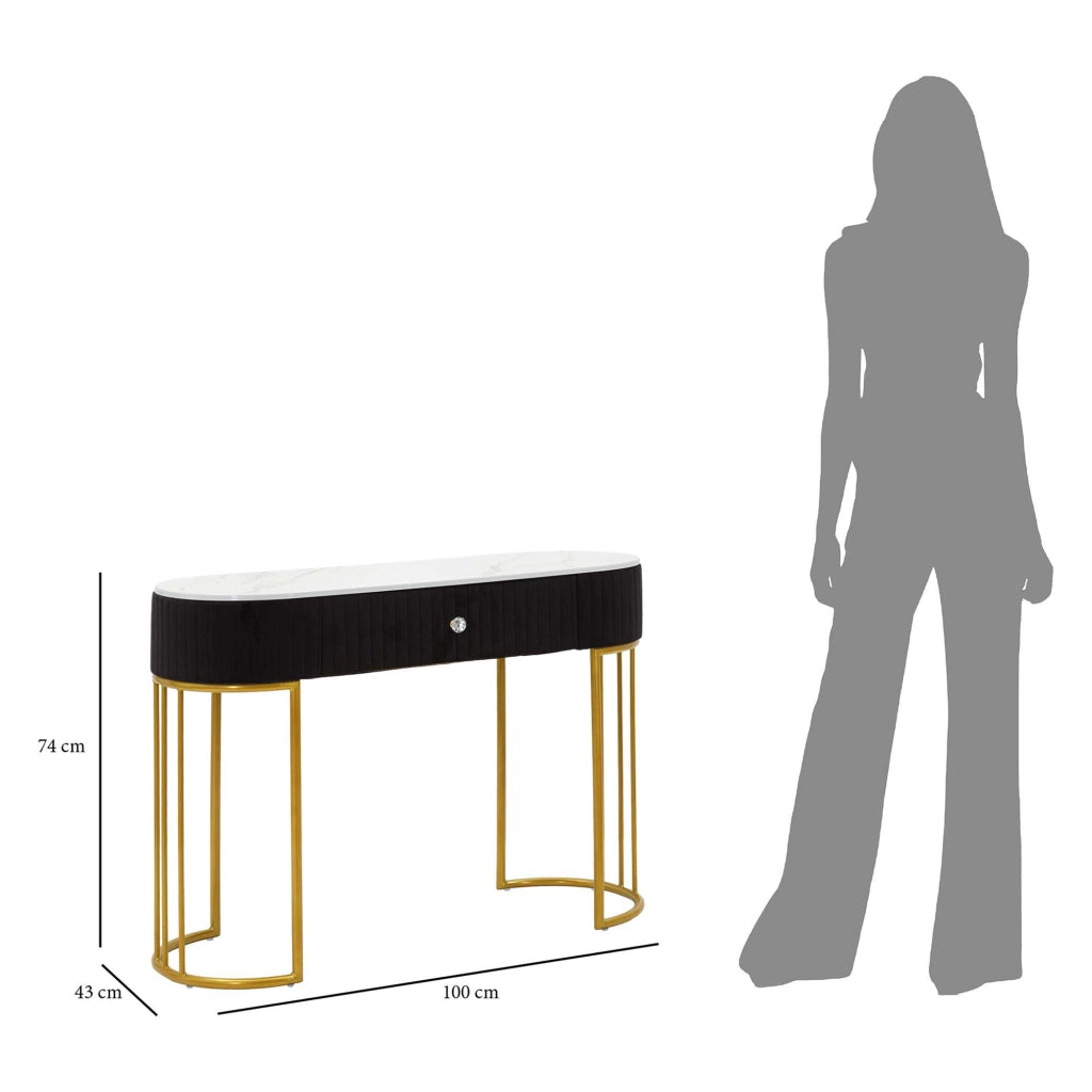 Marsa, Consolle un Ripiano, 100x43x74h cm oro