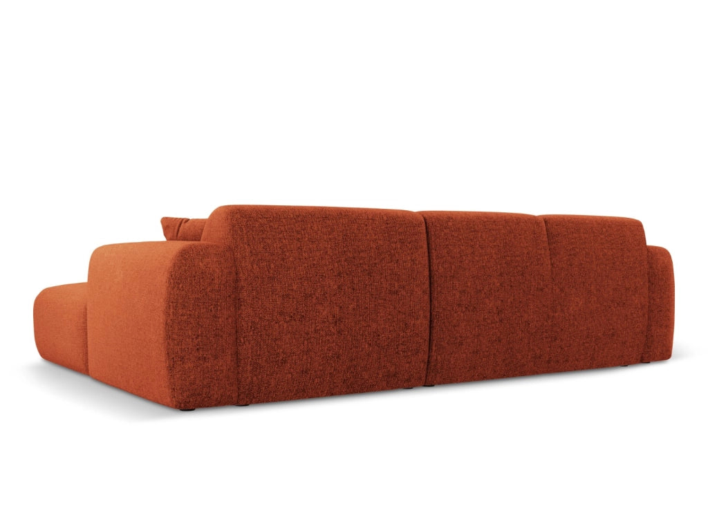 Cosmopolitan Design - Divano angolare sinistro "Nolio" 4 posti in ciniglia terracotta 