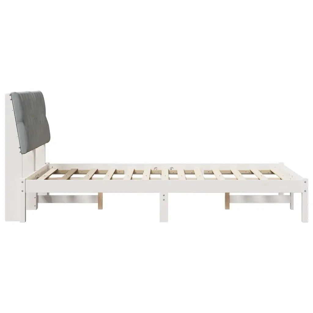 Letto con Testiera Rivestita-Struttura Letto con Testiera Bianco 120 x 200 cm