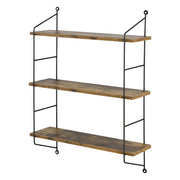 Mensola da parete a 3 ripiani 48 x 15 x 64 cm effetto legno scuro 03_0007063