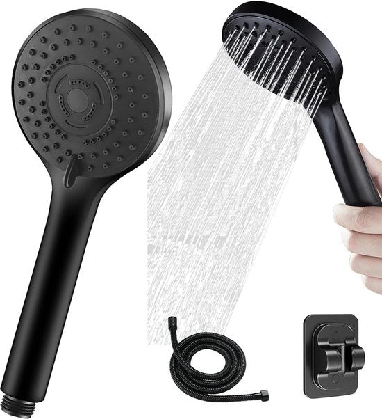 Douchekop con goccia, douchekop con goccia e tubo, maniglione con 1,5 m tubo, risparmia acqua 9,5 l/min, douchekop, douchekop risparmiacqua, maniglione con tubo