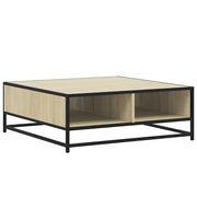 Tavolino da salotto | Tavolino da caff¨¨ | Tavolino da Soggiorno Rovere Sonoma 80x80x30 cm in Truciolato e Metallo