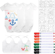 Set di tre pezzi per decorare DIY Set di tre pezzi per bambini 37x19cm con 8 punteruole e 8 stencil per tessuto
