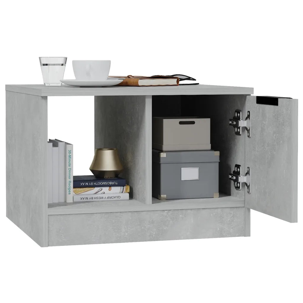 Tavolino Salotto Grigio Cemento 50x50x36 cm Legno Multistrato 811344