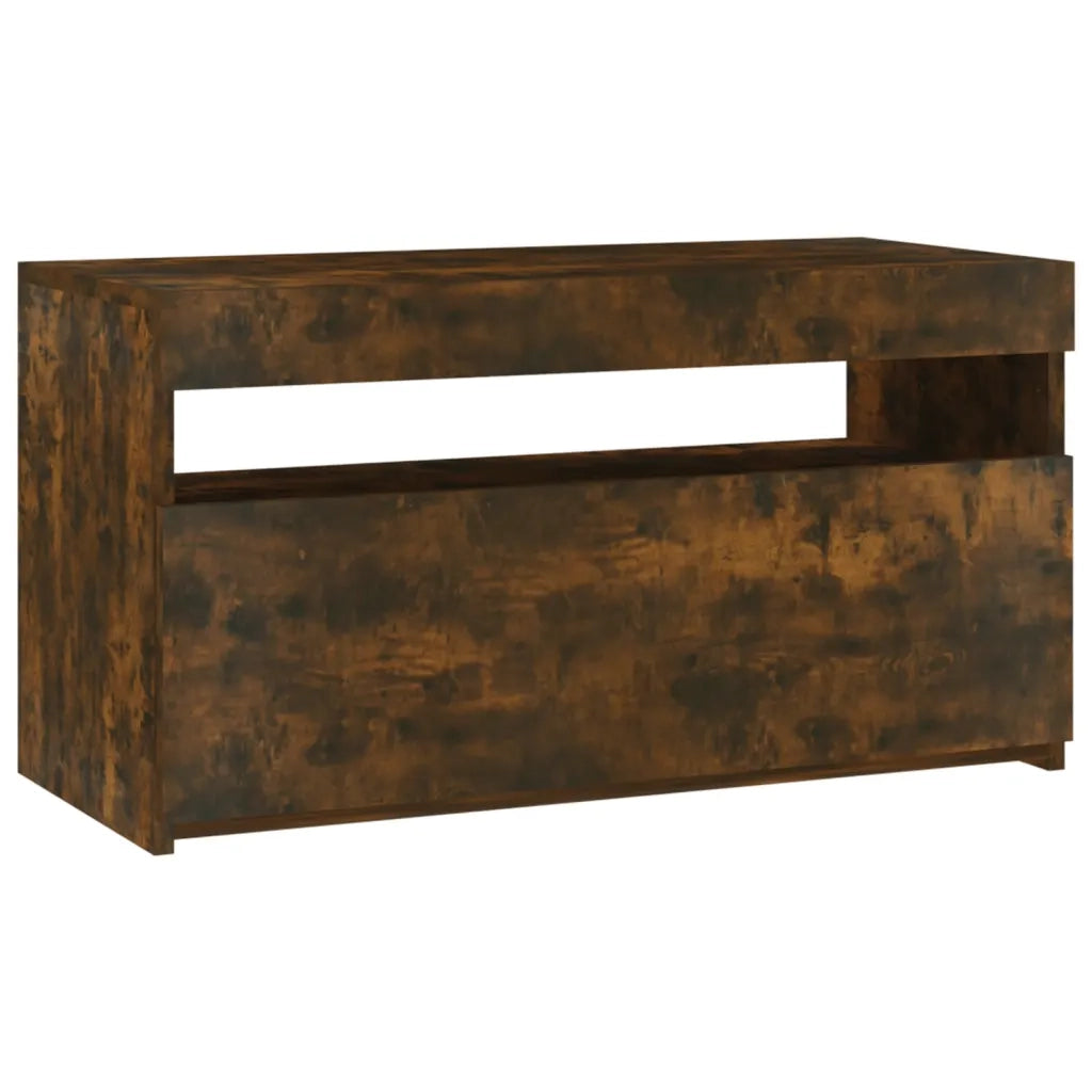 Mobile Porta TV con Luci LED Rovere Fumo 75x35x40 cm  cod mxl 16638