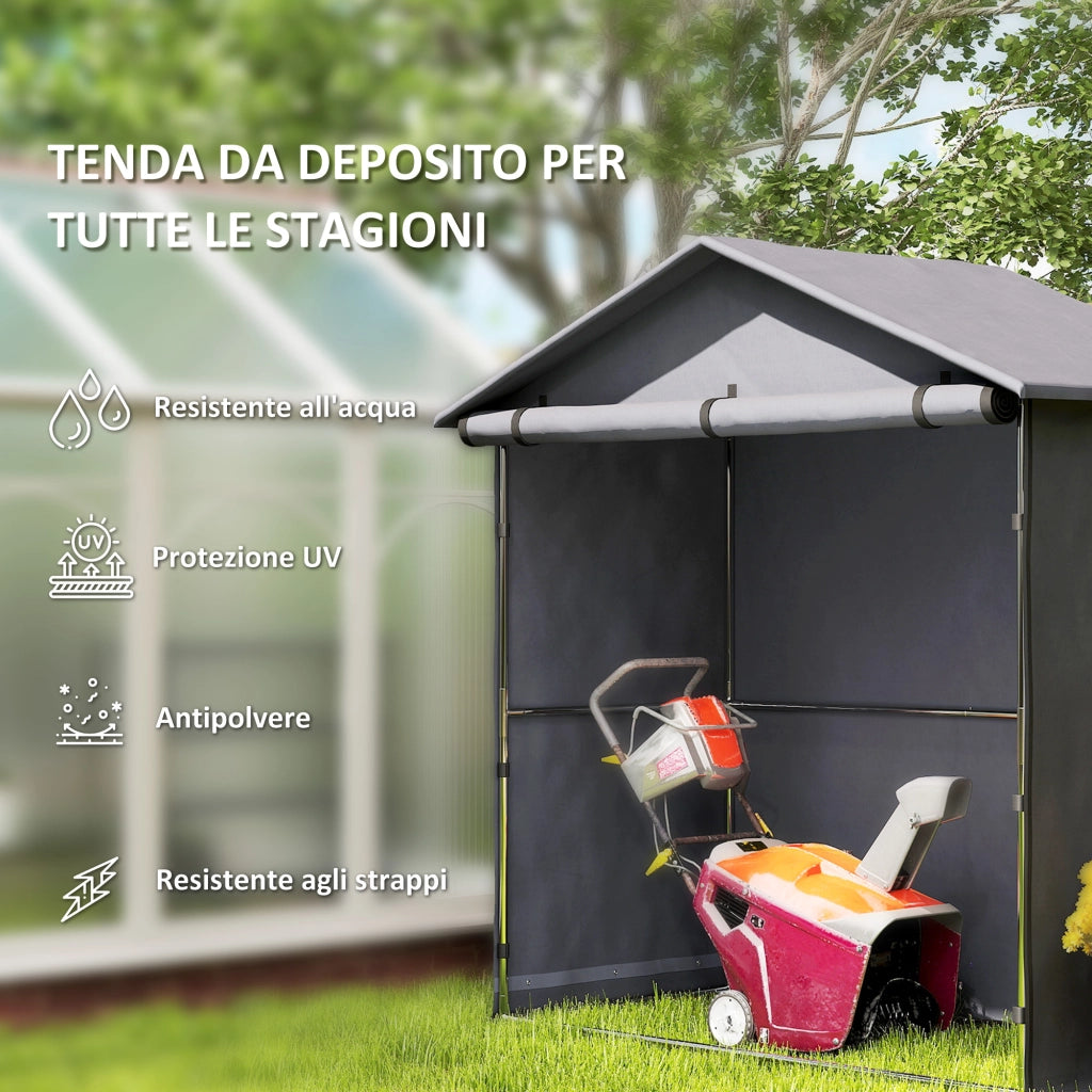 Capanno da Giardino con Porta Avvolgibile ¨C zephmum ¨C Grigio Scuro 110x200 cm