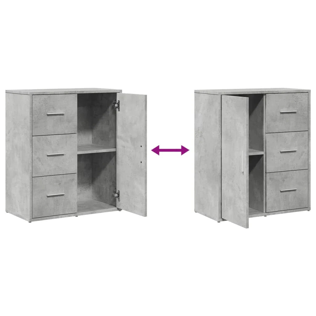Buffet credenza cassettiera armadio mobile contenitore organizer per cucina soggiorno salotti set da 2 60 x 31 x 70 cm legno ingegnerizzato grigio 02_0036859