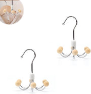 Organizzatore di Riemopslag e Sjaal in Acciaio Inox con Maniglione Rotante e 6 Ganci - Risparmia Spazio per Abiti, Cappelli e Borse - Set da 2 pezzi