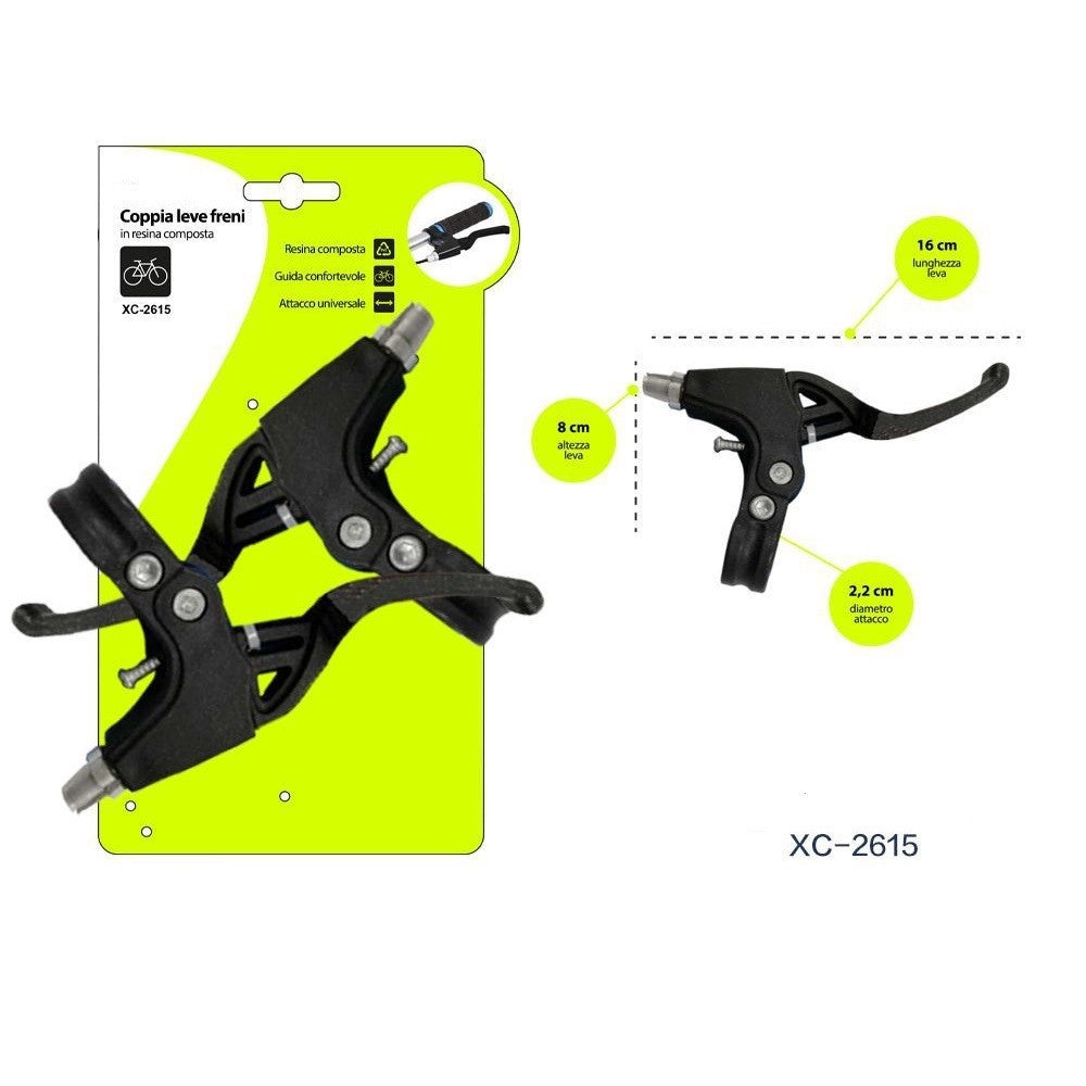 Trade Shop - Coppia Di Leve Freni In Resina Per Bicicletta Bici Attacco Universale Xc-2615 -