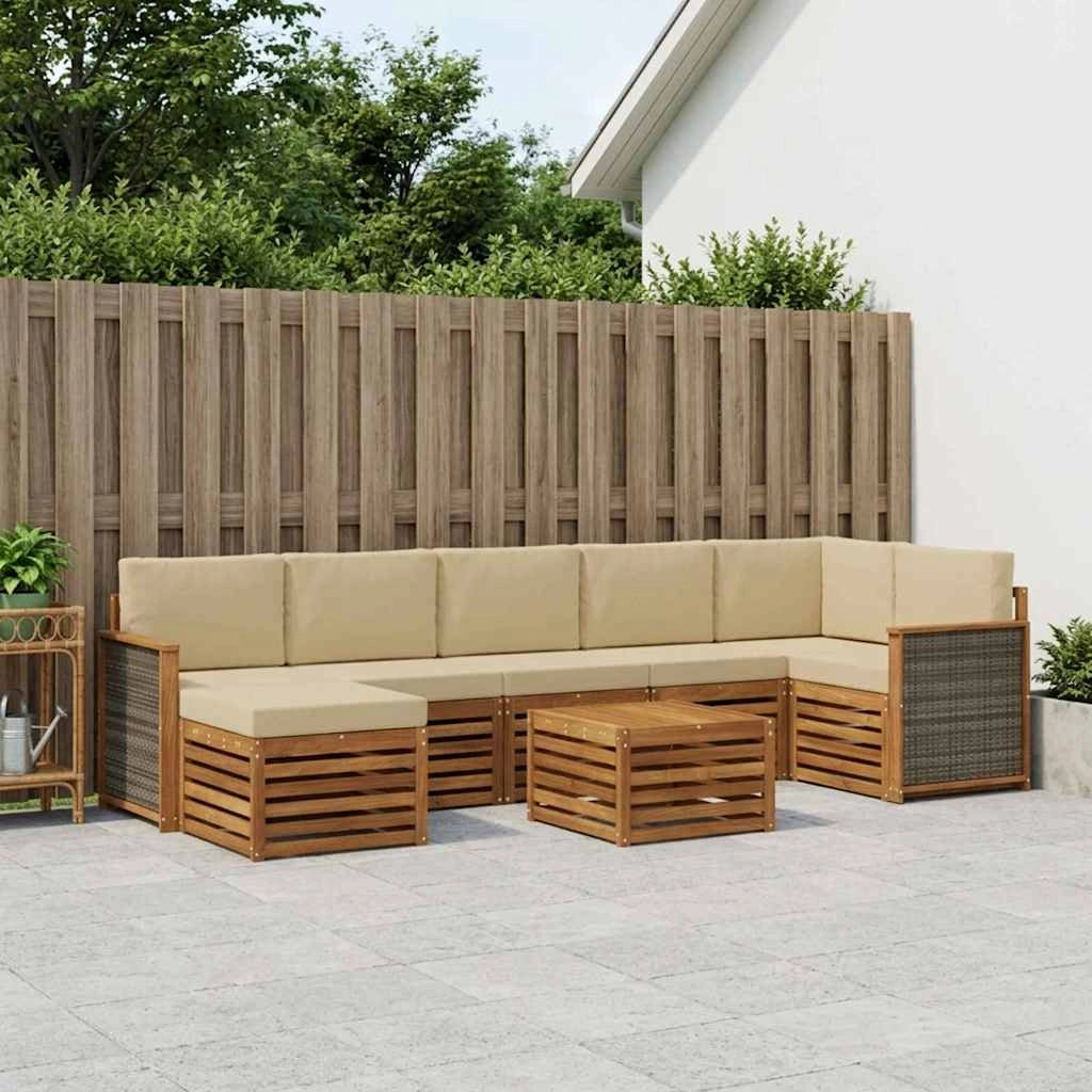 Set di divani da esterno 7 pz Naturale 3384649