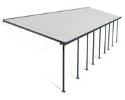 Pergola Addossata in Alluminio  3X12.7 m colore Grigio - Canopia Feria