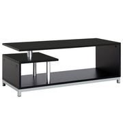 Easycomfort Mobile TV Moderno con Ripiano in Legno, Mobiletto Tavolino Basso da Salotto 114x40x40.5cm, Nero