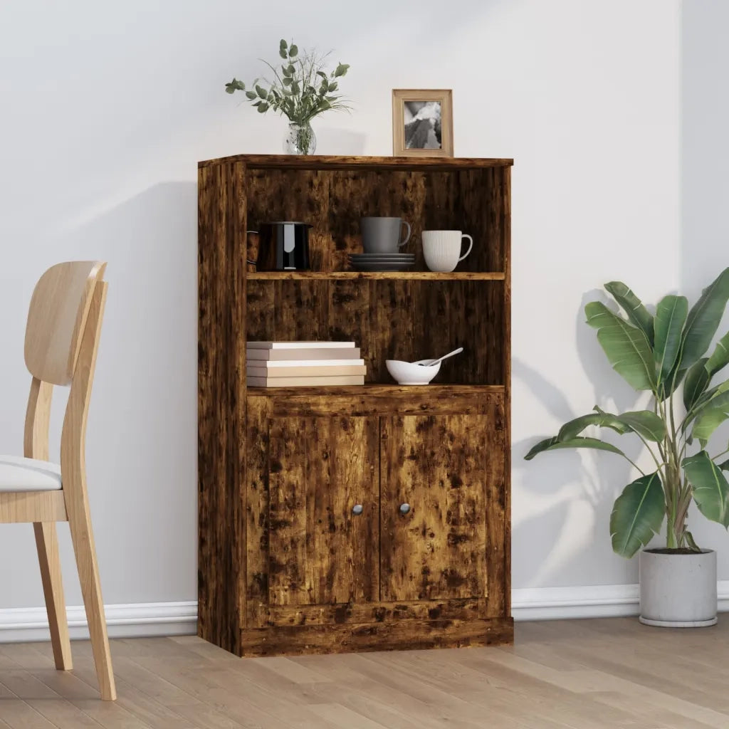 Credenza-Buffet-Armadio da cucina Rovere Fumo 60x35,5x103,5 cm in Legno Multistrato 424193