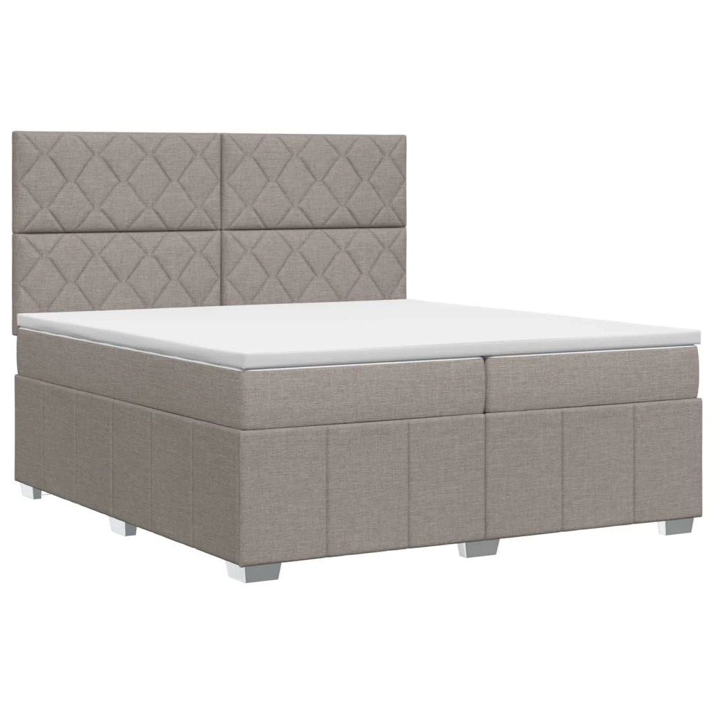 Letto box spring con materasso Tortora 200 x 200 cm Tessuto 3454229